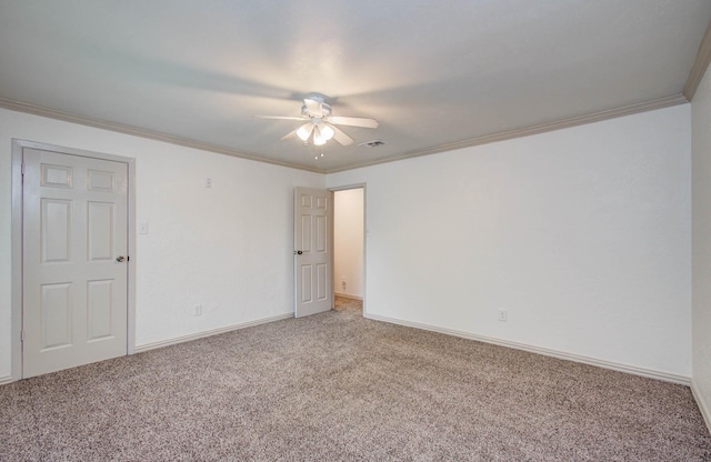 14507 Louetta Rd, Cypress, TX 77429 - unfurnished room featuring ceiling fan, carpet flooring, and crown molding