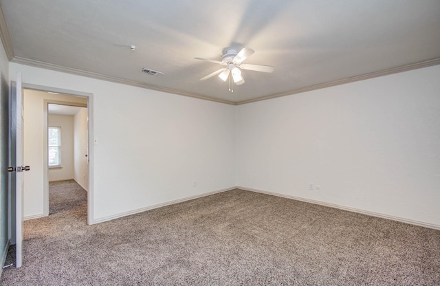 14507 Louetta Rd, Cypress, TX 77429 - carpeted spare room featuring a ceiling fan and ornamental molding