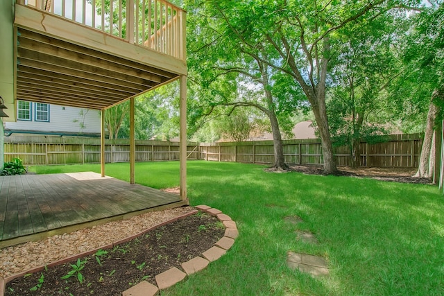 14507 Louetta Rd, Cypress, TX 77429 - fenced backyard featuring a wooden deck
