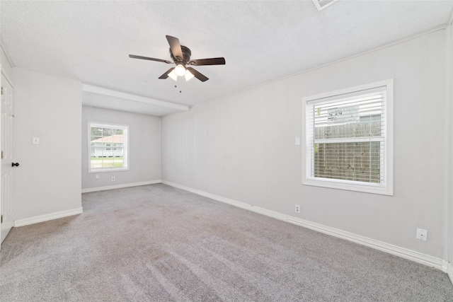 507 S Kansas St, La Porte, TX 77571 - carpeted empty room with ceiling fan and a textured ceiling