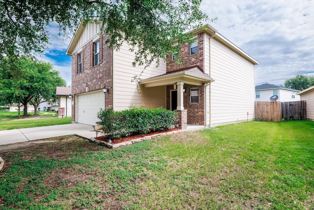 18110 Rexine Ln, Cypress, TX 77433 - view of front of property featuring driveway, brick siding, and a garage