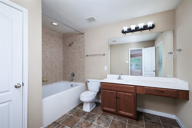 18110 Rexine Ln, Cypress, TX 77433 - bathroom with vanity, tub / shower combination, and recessed lighting