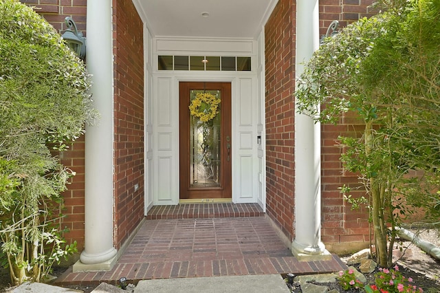 6102 Walkers Park Dr, Sugar Land, TX 77479 - doorway to property with brick siding