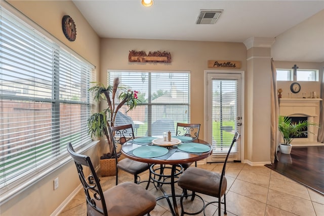 3318 Legends Mist Dr, Spring, TX 77386 - dining area featuring light tile patterned flooring and baseboards