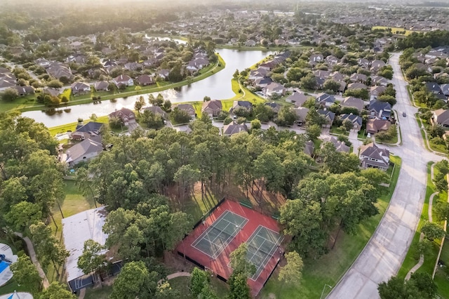 3318 Legends Mist Dr, Spring, TX 77386 - aerial view of residential area with a nearby body of water