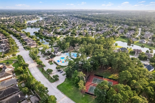 3318 Legends Mist Dr, Spring, TX 77386 - aerial view of property's location with a large body of water and nearby suburban area