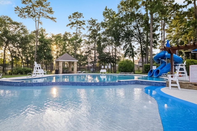 3318 Legends Mist Dr, Spring, TX 77386 - community pool with a water slide and a gazebo