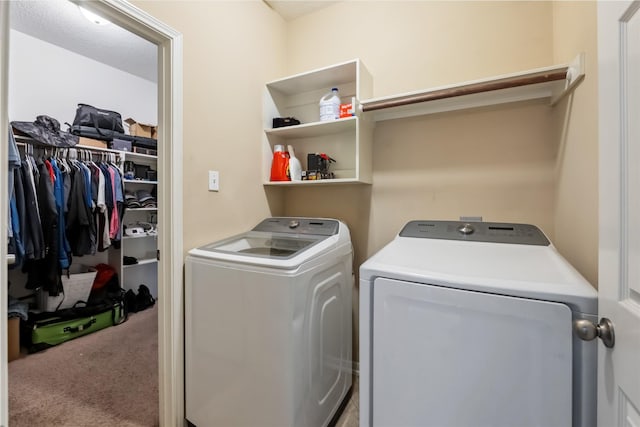 3318 Legends Mist Dr, Spring, TX 77386 - washroom featuring washer and clothes dryer and carpet flooring