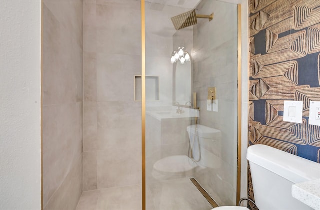 14923 Bathurst Dr, Houston, TX 77053 - bathroom featuring a shower stall and tile walls