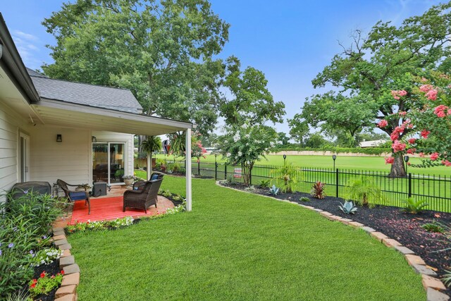 7310 Blenheim Palace Ln, Houston, TX 77095 - fenced backyard featuring a deck