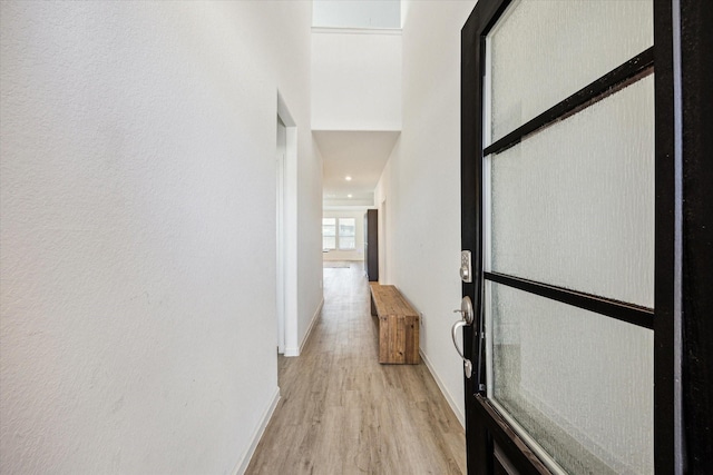 7227 Songlark Landing Ct, Katy, TX 77493 - hallway with light wood-style floors and baseboards