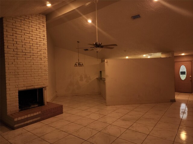6410 Barrygate Dr, Spring, TX 77373 - view of patio / terrace with a fireplace and ceiling fan