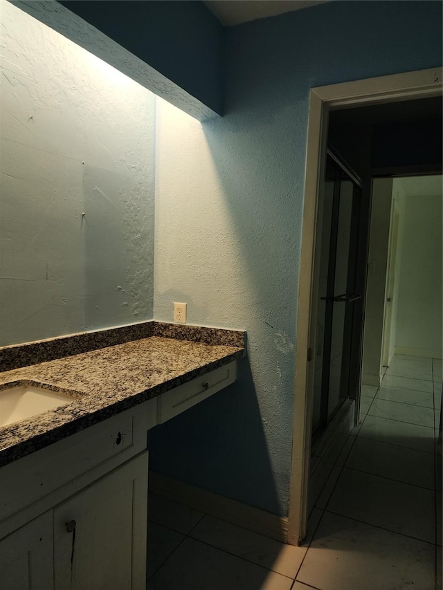 6410 Barrygate Dr, Spring, TX 77373 - bathroom featuring vanity and tile patterned floors