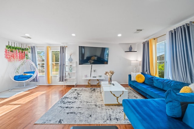 16815 Watering Oaks Ln, Houston, TX 77083 - living area featuring recessed lighting and wood finished floors