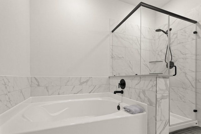 6804 Westview Dr Unit 1307, Houston, TX 77055 - bathroom featuring a garden tub and a stall shower