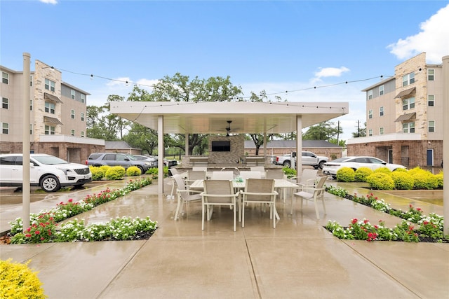 6804 Westview Dr Unit 1307, Houston, TX 77055 - view of patio / terrace with outdoor dining area and a gazebo
