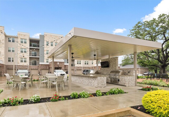 6804 Westview Dr Unit 1307, Houston, TX 77055 - view of patio / terrace with area for grilling, outdoor dining space, and a gazebo