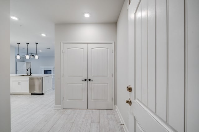 6804 Westview Dr Unit 1307, Houston, TX 77055 - hall with recessed lighting and light wood finished floors