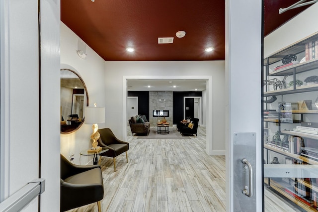 6804 Westview Dr Unit 1307, Houston, TX 77055 - hallway with wood finished floors and recessed lighting