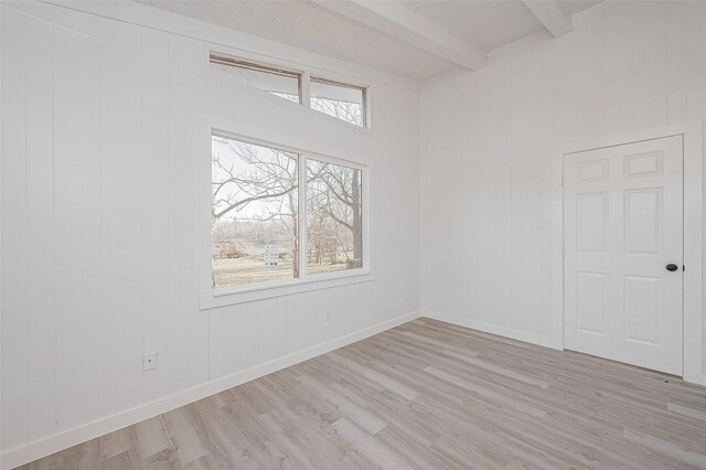 492 Trinity Rd, Dayton, TX 77535 - unfurnished room with beamed ceiling and light wood finished floors