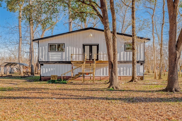 492 Trinity Rd, Dayton, TX 77535 - view of front of property featuring stairway and french doors
