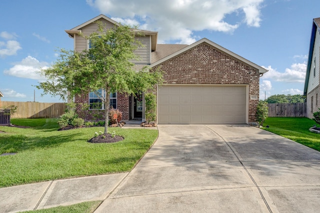 3502 Singing Flower Ln, Richmond, TX 77406 - view of front of home with brick siding, a garage, and concrete driveway