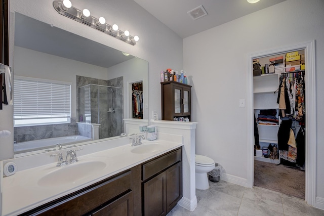 3502 Singing Flower Ln, Richmond, TX 77406 - full bath with a spacious closet, a stall shower, a bath, and double vanity