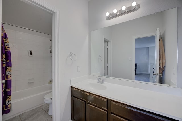 3502 Singing Flower Ln, Richmond, TX 77406 - bathroom with vanity, tile patterned floors, and shower / bathtub combination with curtain