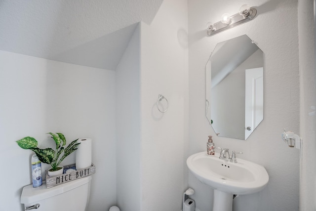 3502 Singing Flower Ln, Richmond, TX 77406 - half bath featuring toilet and lofted ceiling