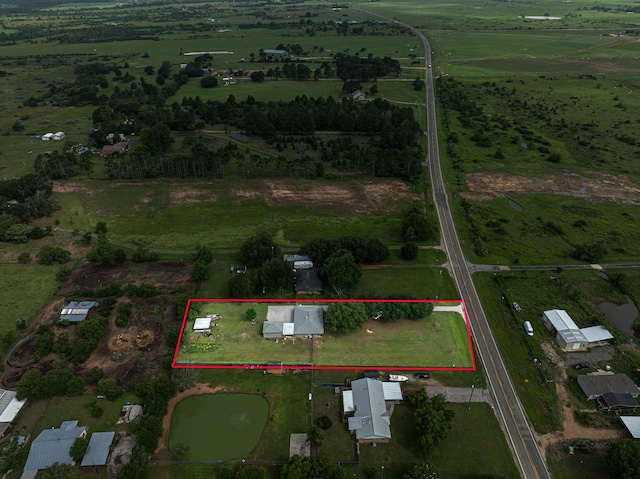 5673 Fm 1094th Rd, Sealy, TX 77474 - aerial view of sparsely populated area with property parcel outlined