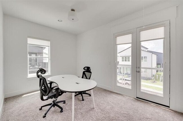 9805 Finch Falls Ln, Houston, TX 77080 - carpeted office space featuring plenty of natural light and french doors