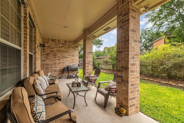 5523 Darschelle Dr, Houston, TX 77069 - view of patio / terrace with an outdoor hangout area and a grill