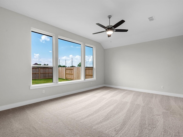 14328 Moonlit Creek Ct, Montgomery, TX 77316 - carpeted spare room featuring ceiling fan and lofted ceiling