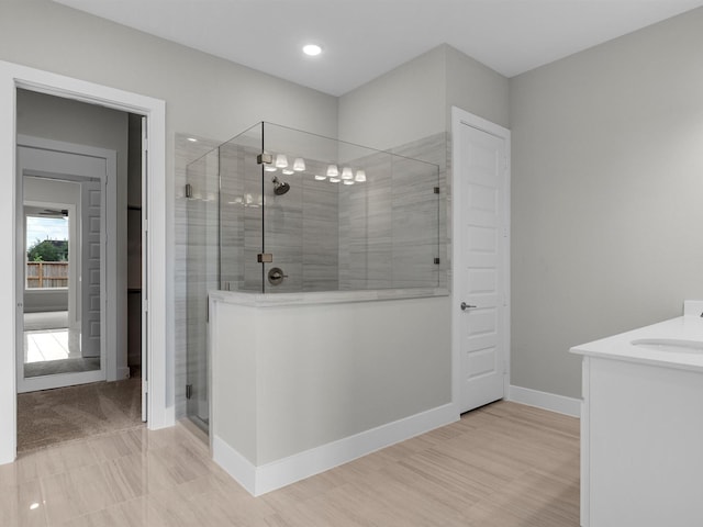 14328 Moonlit Creek Ct, Montgomery, TX 77316 - bathroom with a shower stall and vanity