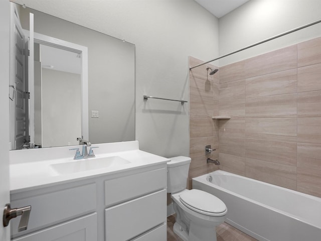 14328 Moonlit Creek Ct, Montgomery, TX 77316 - full bathroom featuring bathing tub / shower combination, vanity, and wood finished floors