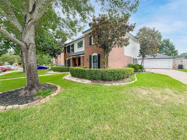 7902 Granite Ridge Ln, Houston, TX 77095 - view of front of house featuring brick siding and a front lawn