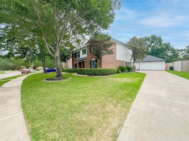 7902 Granite Ridge Ln, Houston, TX 77095 - view of front of property with brick siding and a detached garage