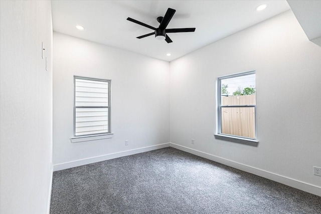 9804-9808 Pelsey St, Houston, TX 77029 - carpeted spare room featuring recessed lighting and ceiling fan