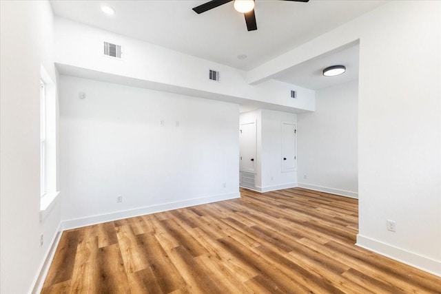 9804-9808 Pelsey St, Houston, TX 77029 - unfurnished room with a ceiling fan and light wood-style floors