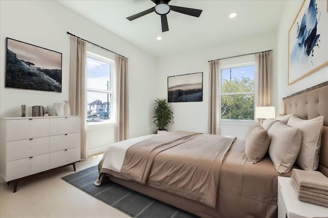 9804-9808 Pelsey St, Houston, TX 77029 - bedroom featuring recessed lighting and a ceiling fan
