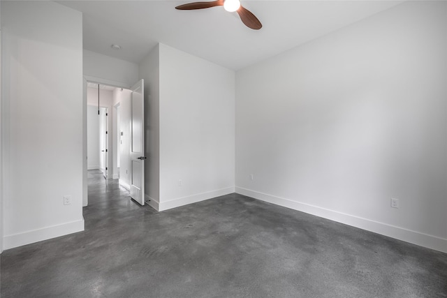 741 Pecan St, New Ulm, TX 78950 - empty room featuring concrete floors and a ceiling fan