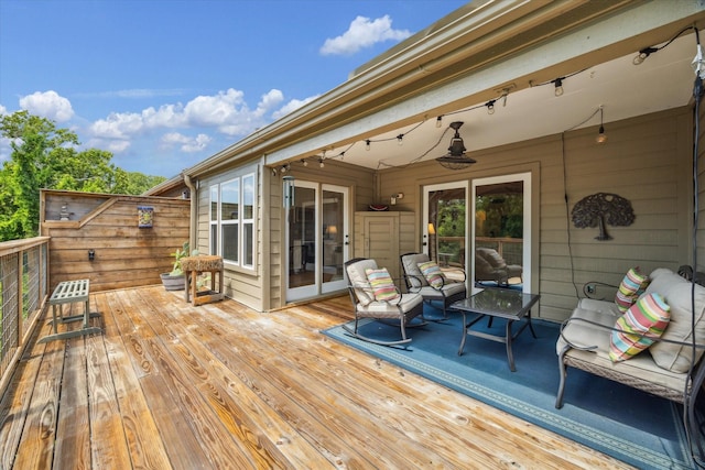 9400 Doliver Dr Unit 30, Houston, TX 77063 - wooden deck with ceiling fan