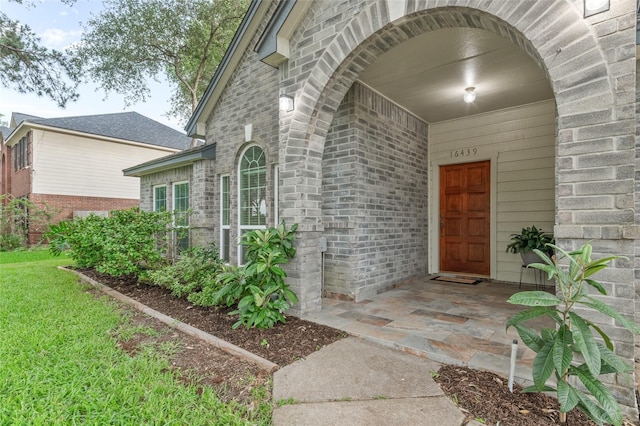 16439 Willingham Way, Houston, TX 77095 - property entrance featuring brick siding