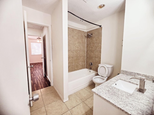 7837 Leonora St, Houston, TX 77061 - bathroom featuring vanity, shower / tub combination, and tile patterned flooring