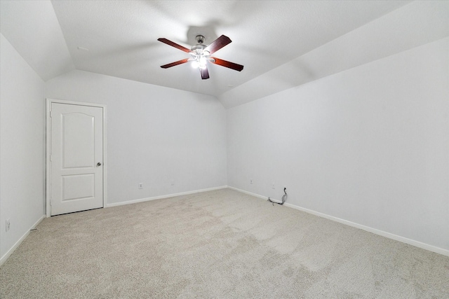 26314 Planters Heath, Katy, TX 77494 - empty room with vaulted ceiling, light colored carpet, and ceiling fan