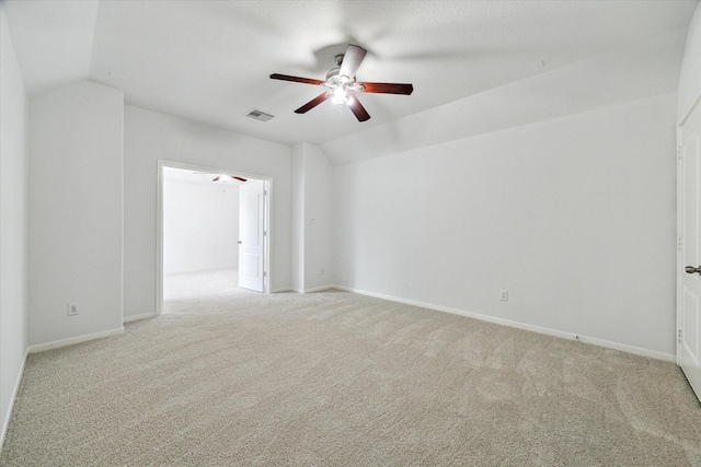 26314 Planters Heath, Katy, TX 77494 - unfurnished room with a ceiling fan, light colored carpet, and lofted ceiling