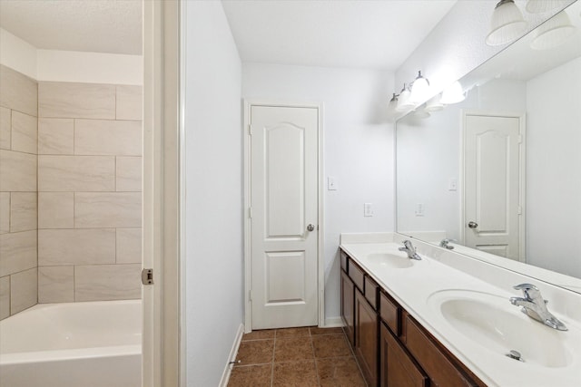26314 Planters Heath, Katy, TX 77494 - full bath featuring double vanity,  shower combination, and tile patterned floors