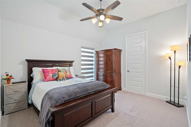 16903 Lupine Meadow Ln, Humble, TX 77346 - bedroom with light colored carpet, ceiling fan, and lofted ceiling