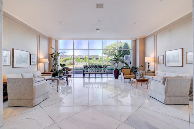 2200 Willowick Rd Unit 7B, Houston, TX 77027 - common area featuring expansive windows and ornamental molding