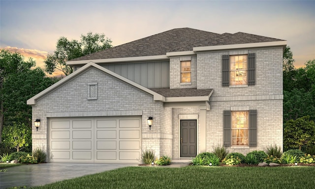 25011 Pomegranate Pl, Montgomery, TX 77316 - view of front facade featuring concrete driveway, brick siding, and an attached garage